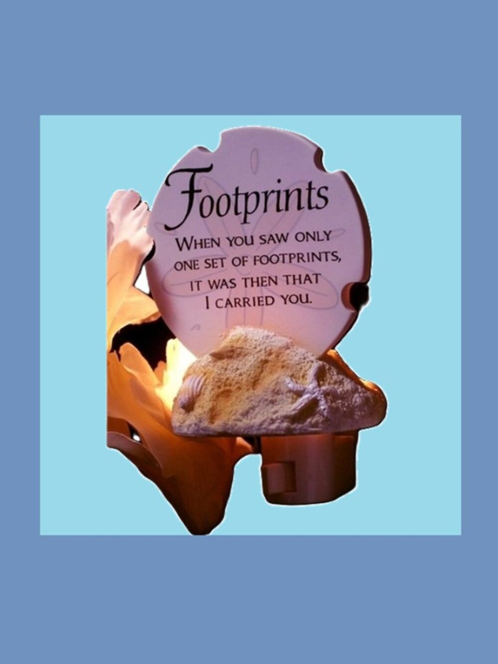 "Footprints in the Sand" Poem Nightlight (bulb included) 5 1/2" tall 73857